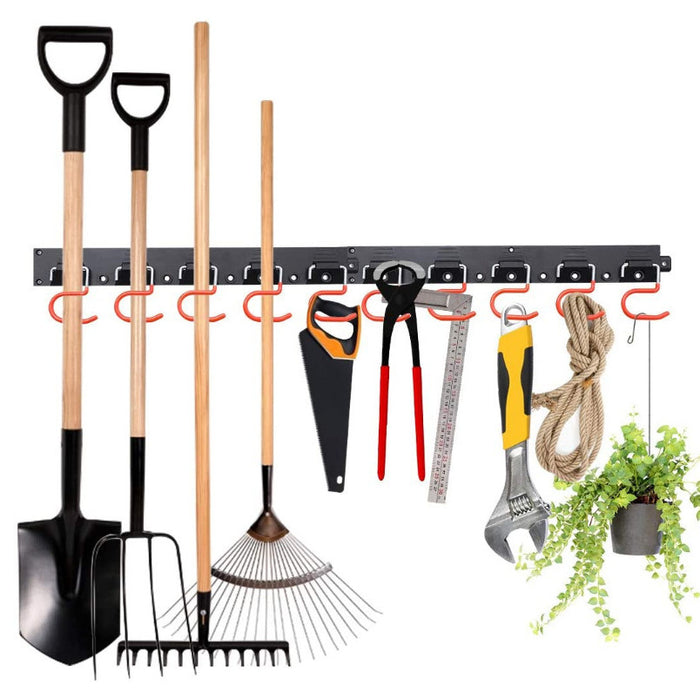 Wandmontierter Werkzeughalter für Garage – Metall, 5 Haken, 3 kg Traglast