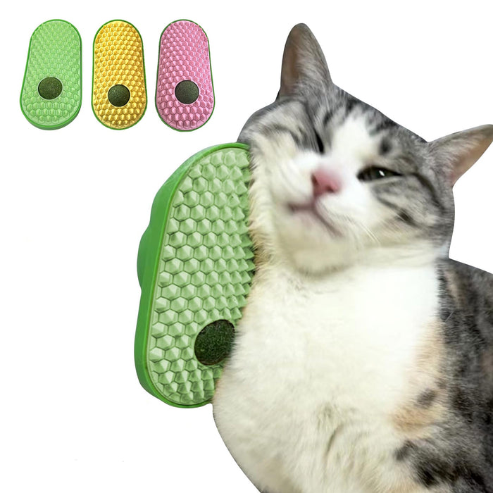 Katzenminze Wandball mit Selbstpflege-Bürste – Katzenspielzeug & Kratzer